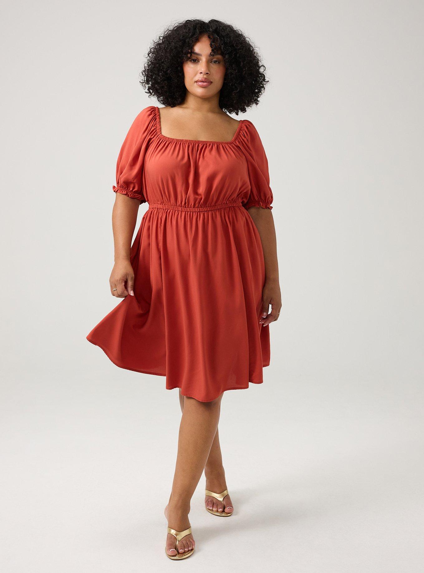 Puff Sleeve Mini Dress, BOSSA NOVA, hi-res