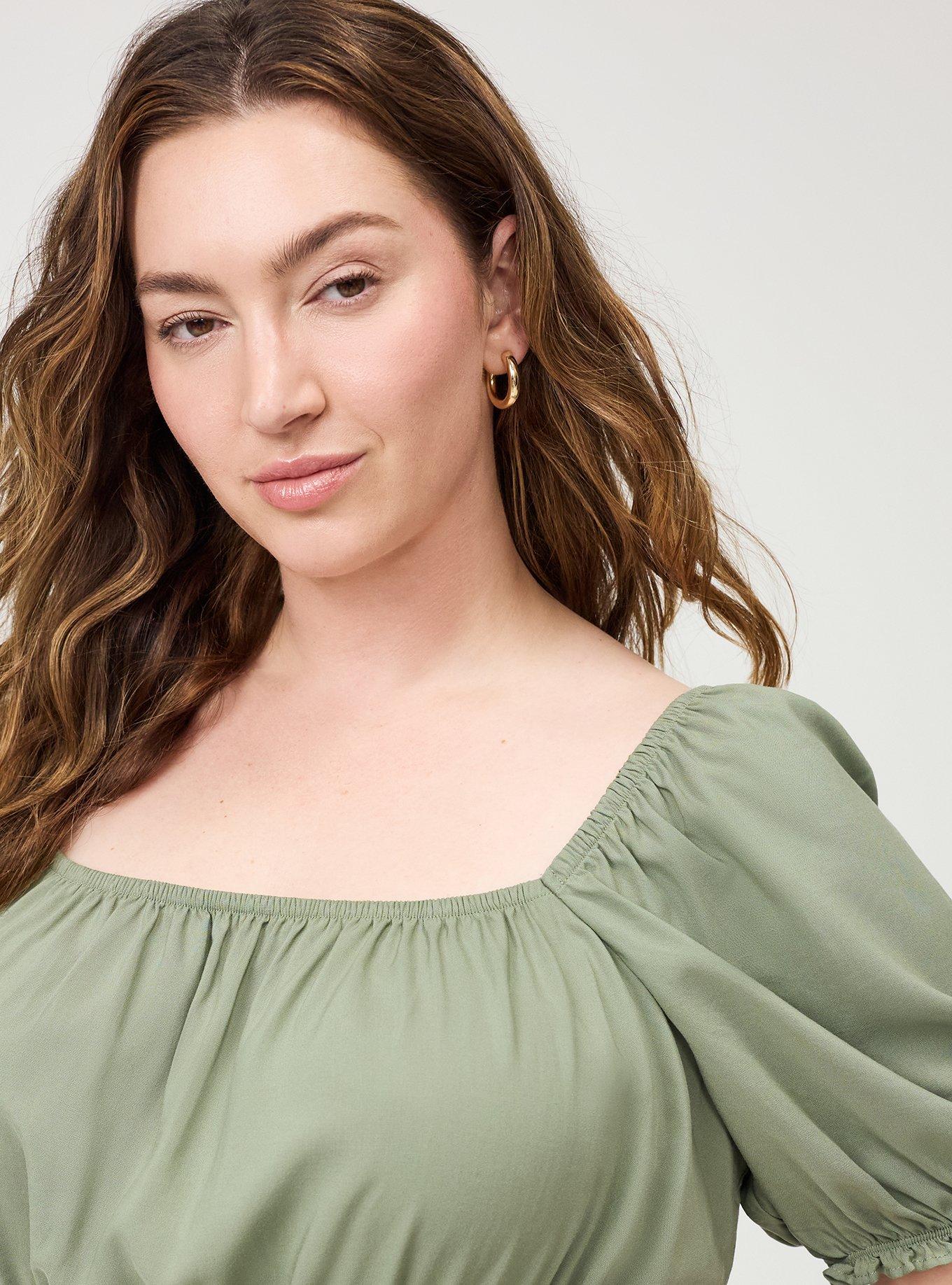 Puff Sleeve Mini Dress, HEDGE GREEN, alternate
