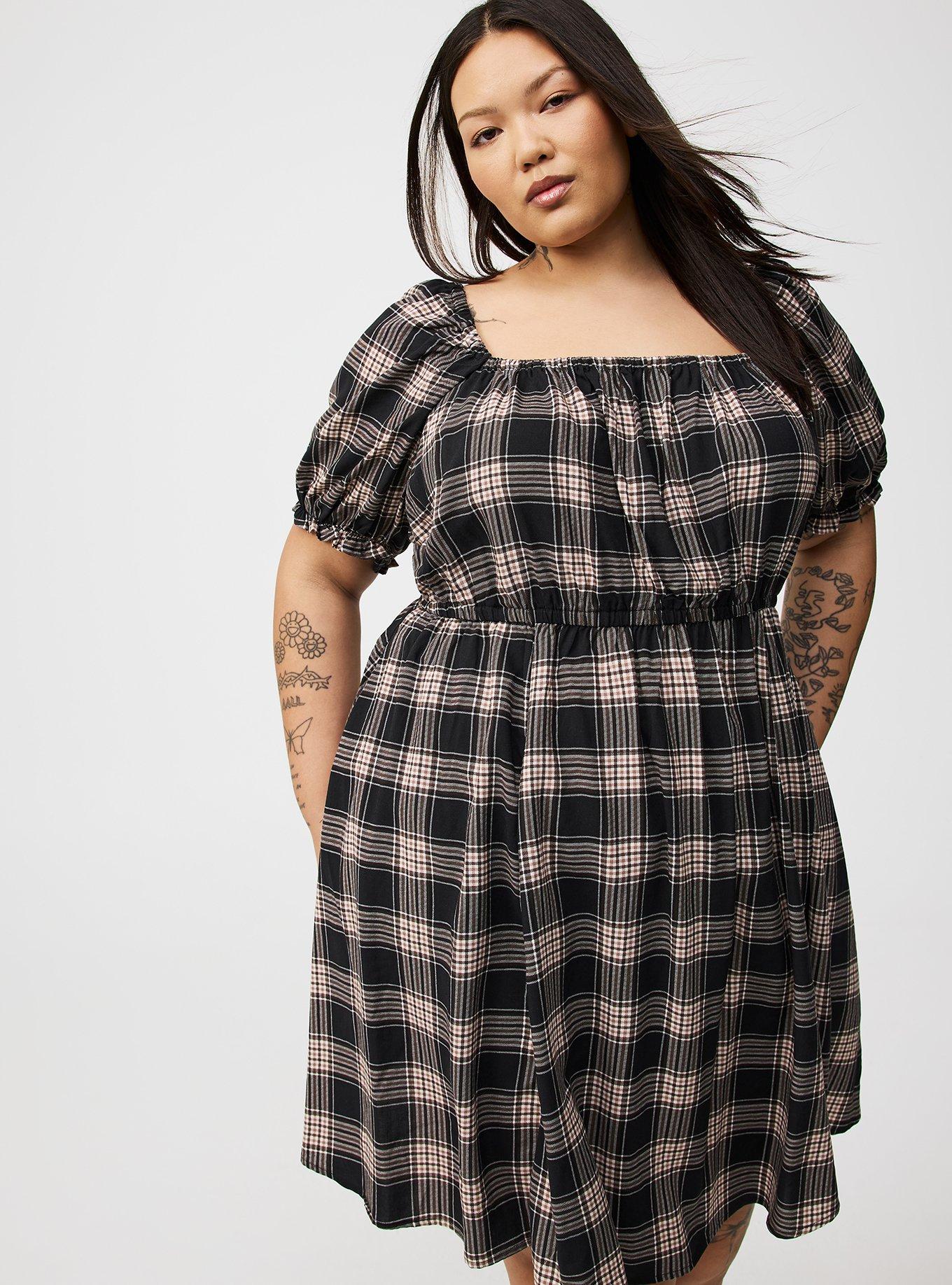 Mini Puff-Sleeve Dress