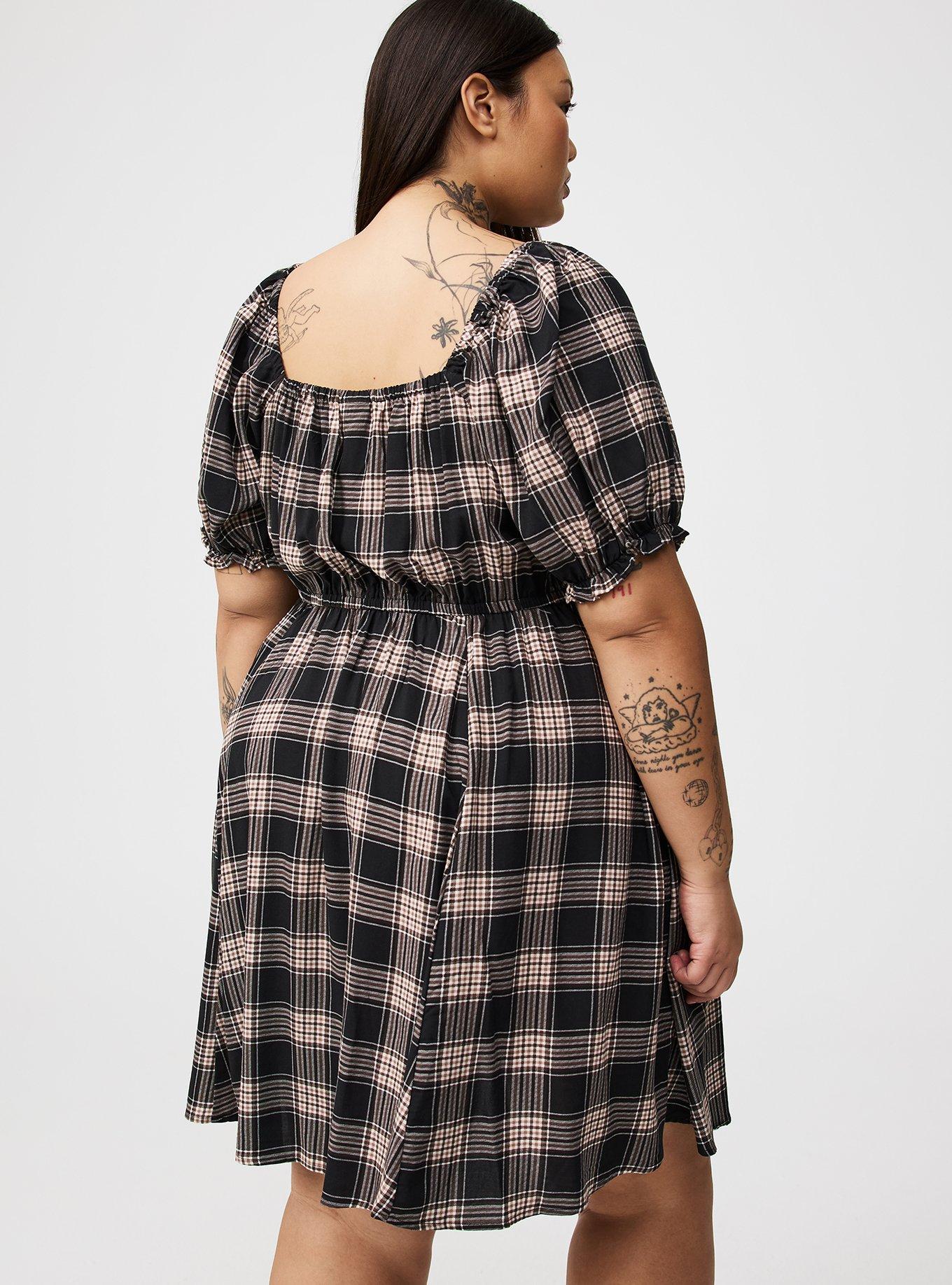 Mini Puff-Sleeve Dress