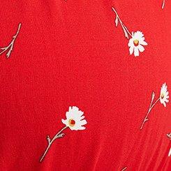 Puff Sleeve Mini Dress, DARA DAISIES FLORAL RED, swatch