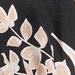 Puff Sleeve Mini Dress, LINED LEAVES BLACK, swatch