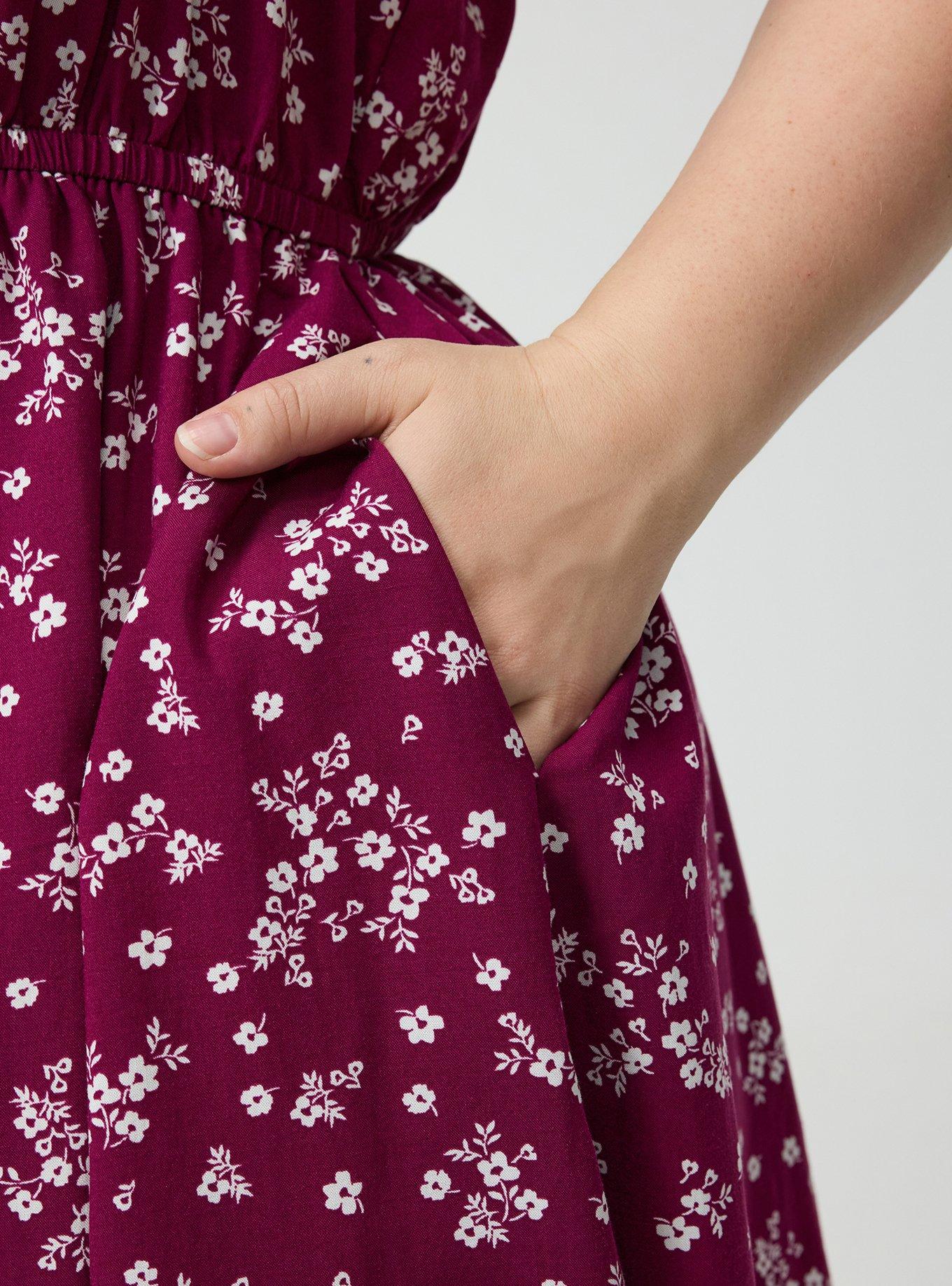Puff Sleeve Mini Dress, CLASSIC DITSY FLORAL PURPLE, alternate