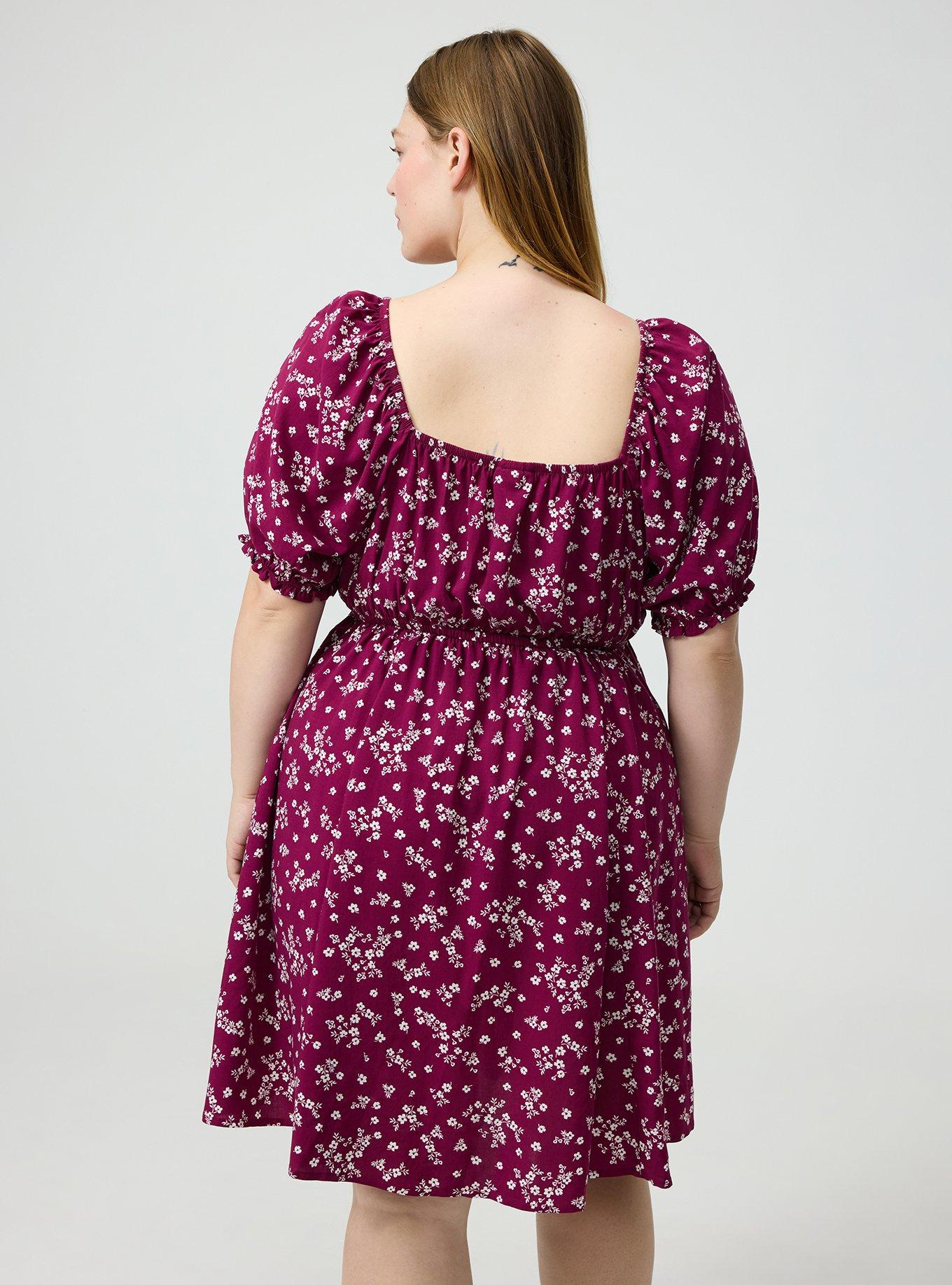 Puff Sleeve Mini Dress, CLASSIC DITSY FLORAL PURPLE, alternate