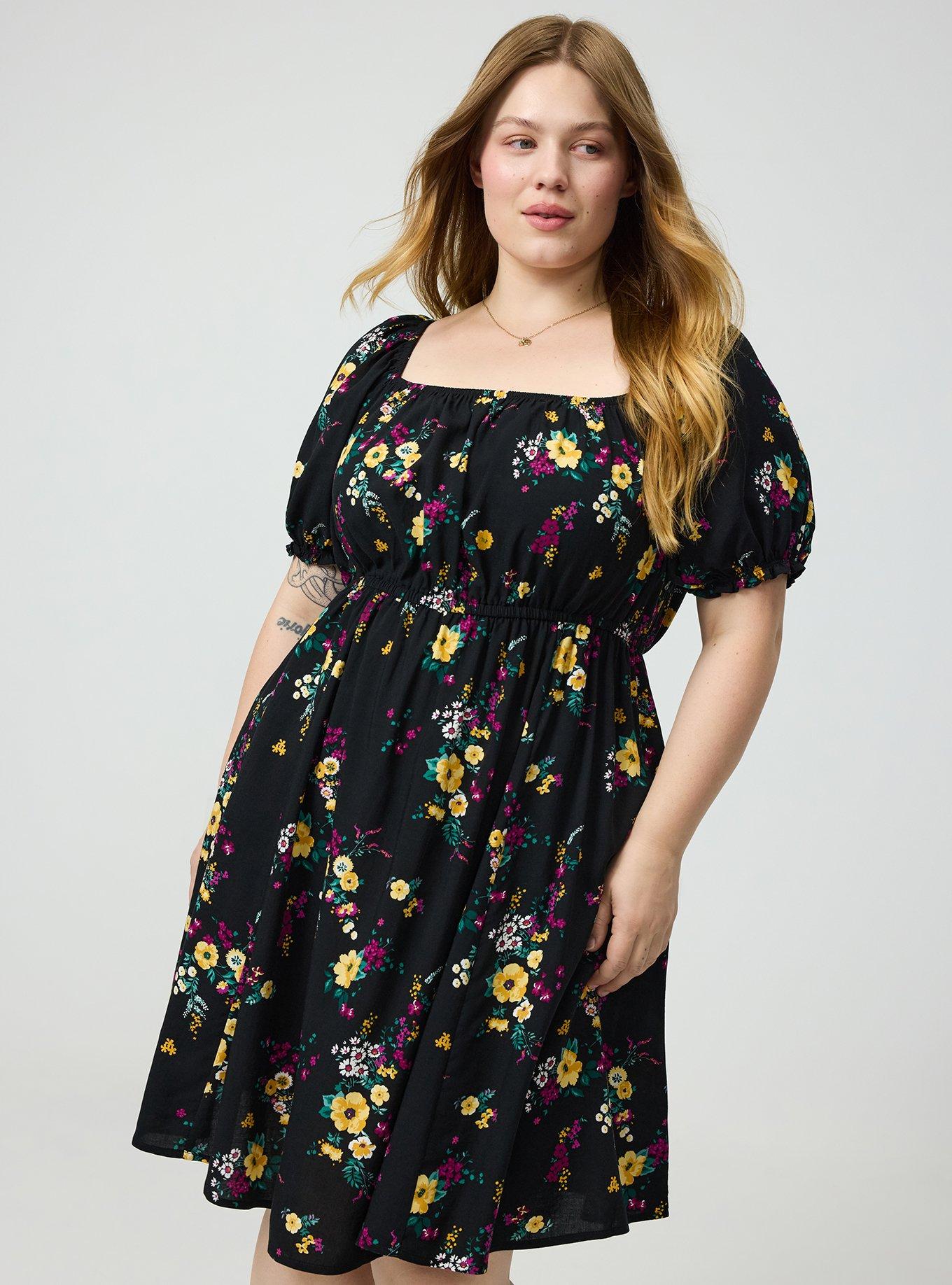 Puff Sleeve Mini Dress, DITSY RAIN FLORAL PURPLE, alternate