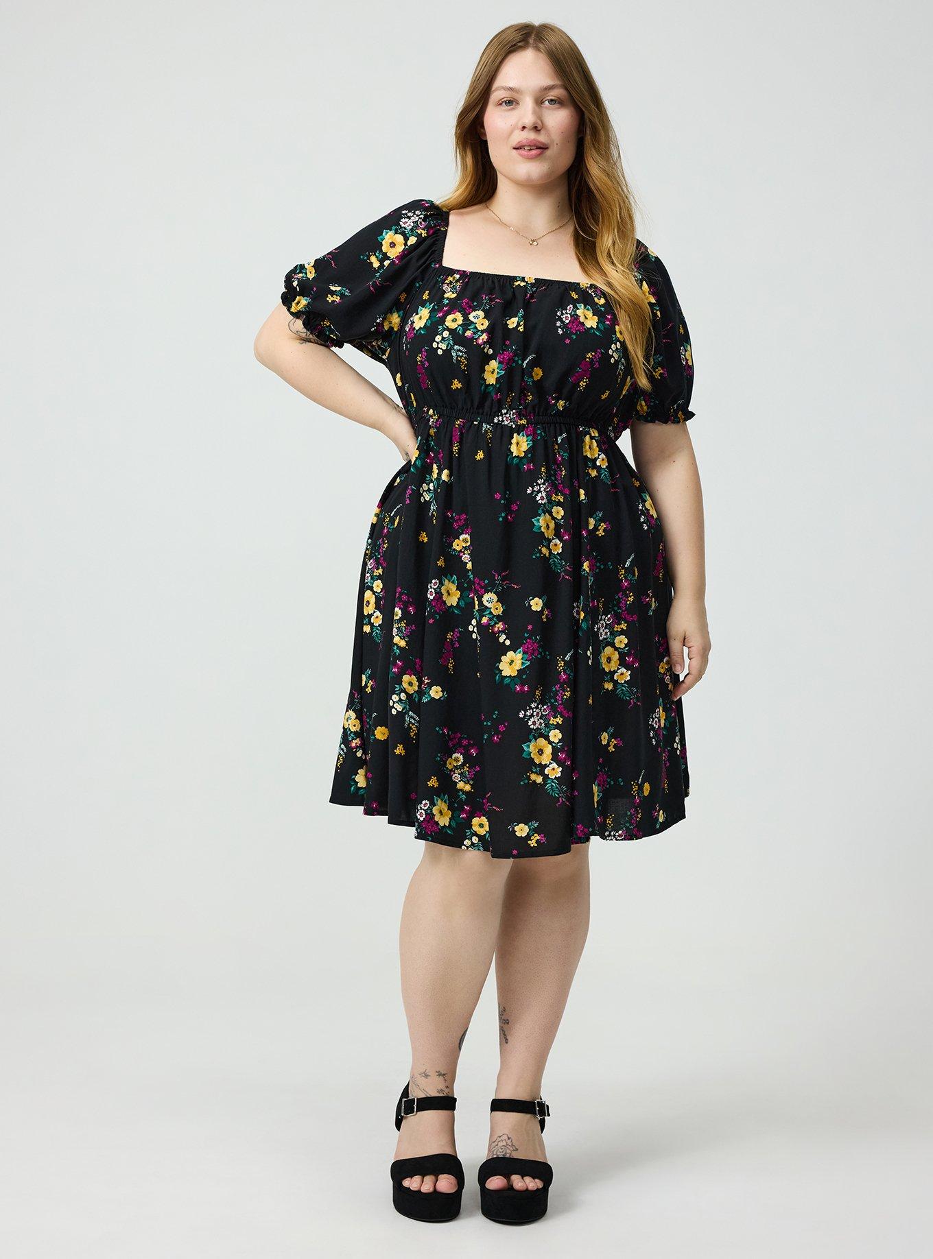 Puff Sleeve Mini Dress, DITSY RAIN FLORAL PURPLE, alternate