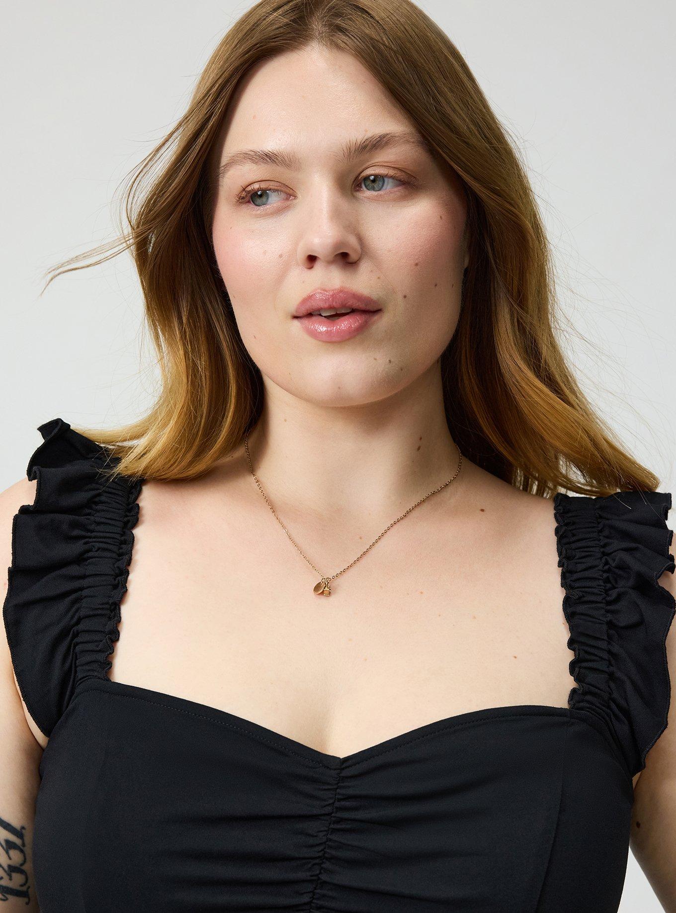 Ruffled Straps Layered Romper, DEEP BLACK, alternate