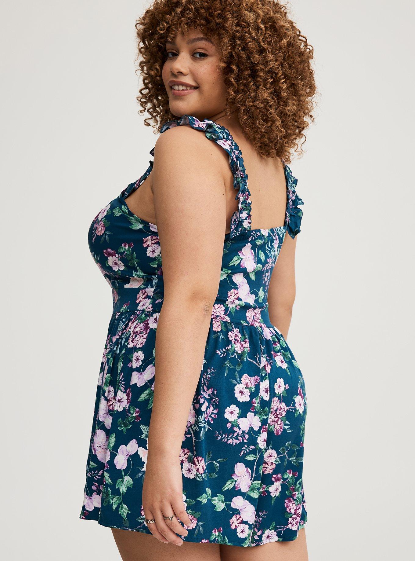 Plus Size - Ruffled Straps Layered Romper - Torrid