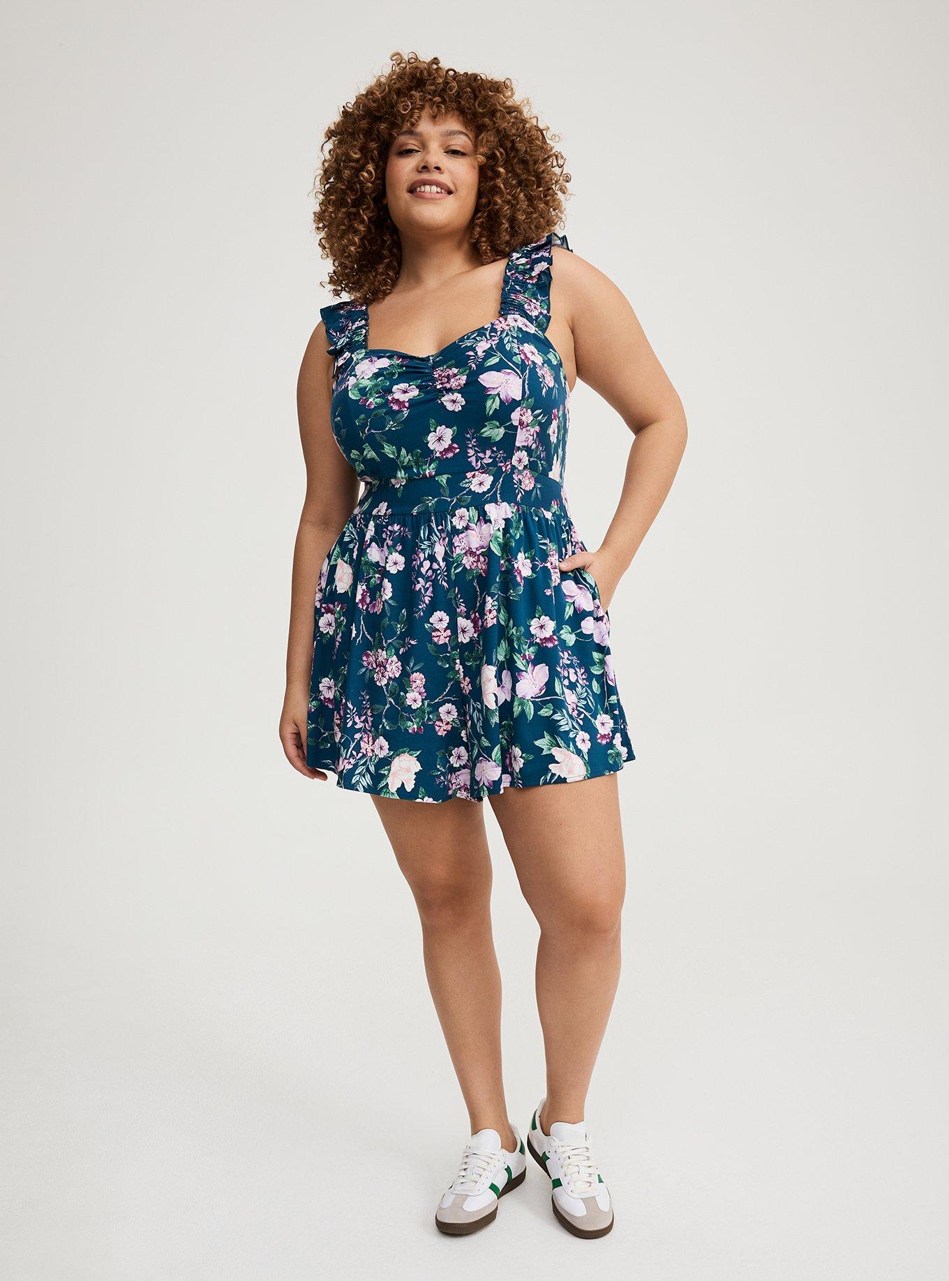 Ruffled Straps Layered Romper
