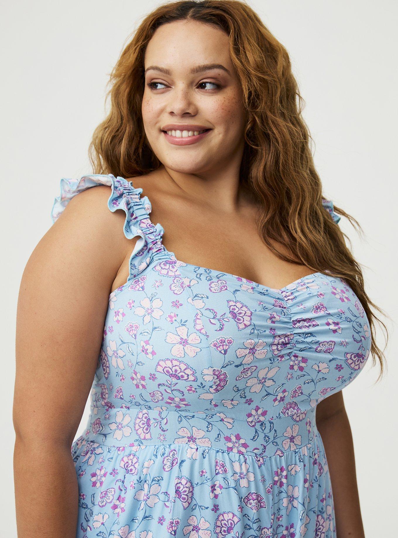 Ruffled Straps Layered Romper, RUMBLE JACO BLUE, alternate