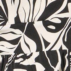 Ruffled Straps Layered Romper, PARADISE FOLIAGE BLACK, swatch