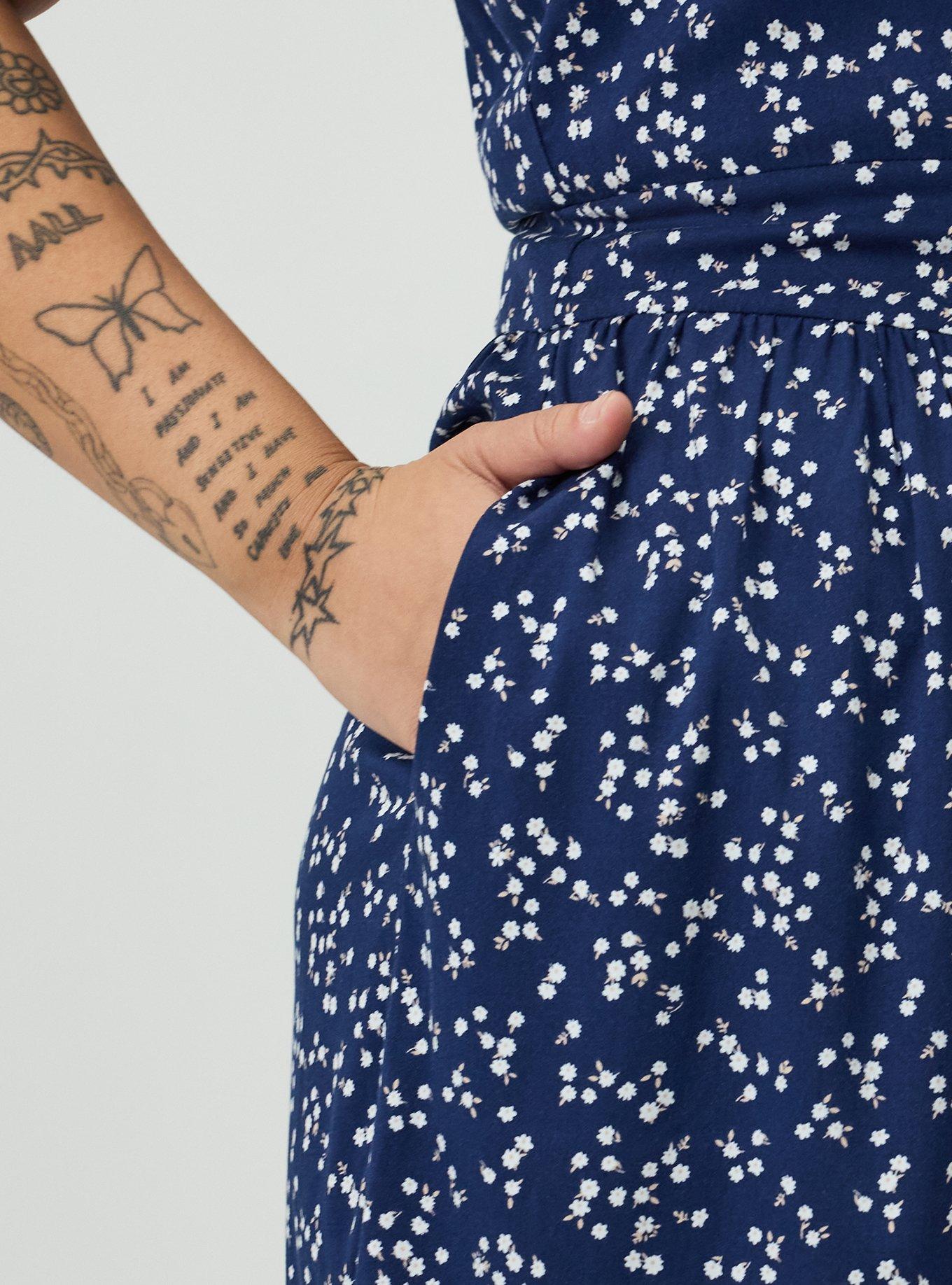 Ruffled Straps Layered Romper, BETTY DITSY FLORAL NAVY, alternate