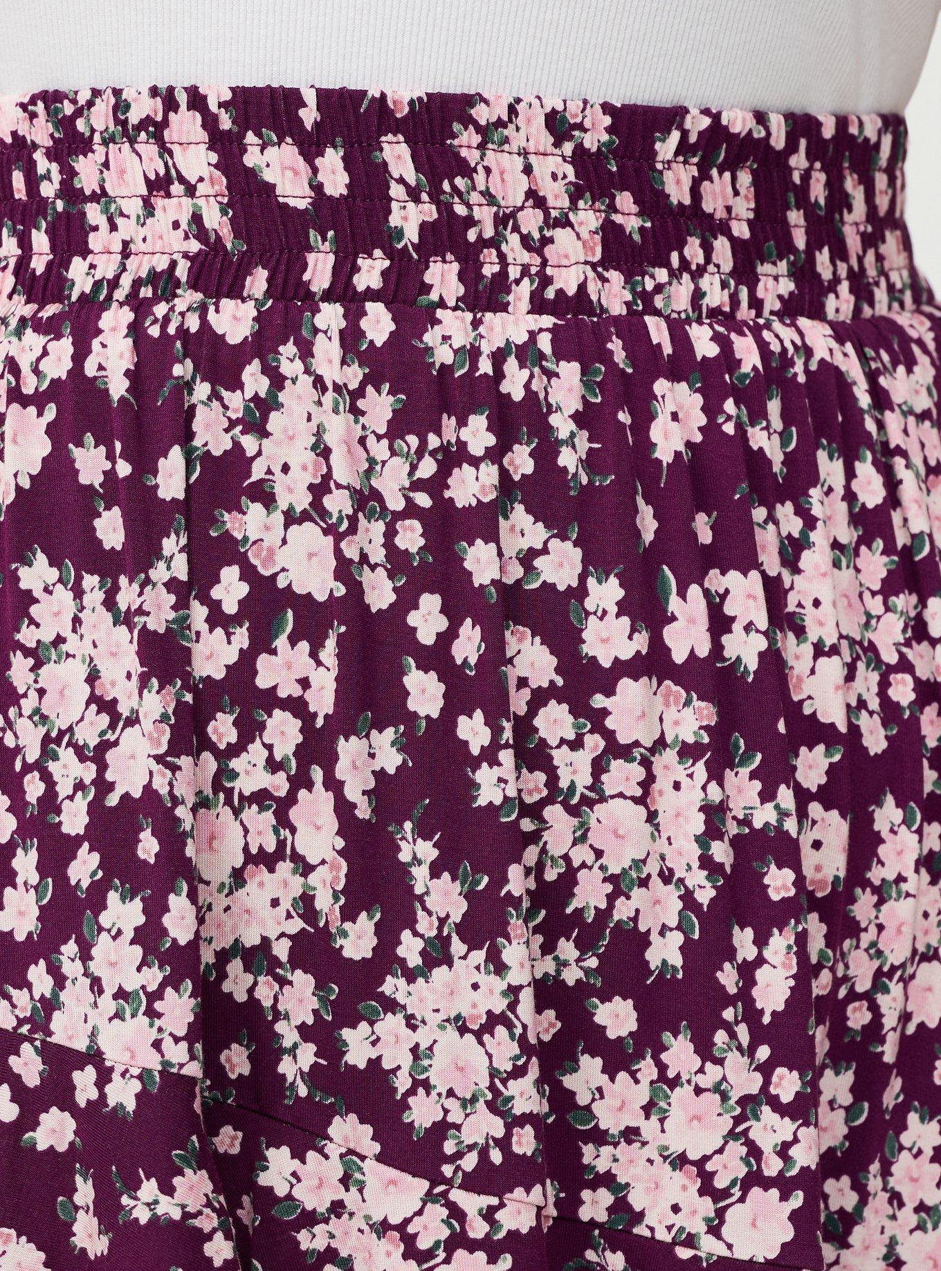 Asymmetrical Ruffle Tiered Mini Skirt, NORMANDY FLORAL PURPLE, alternate