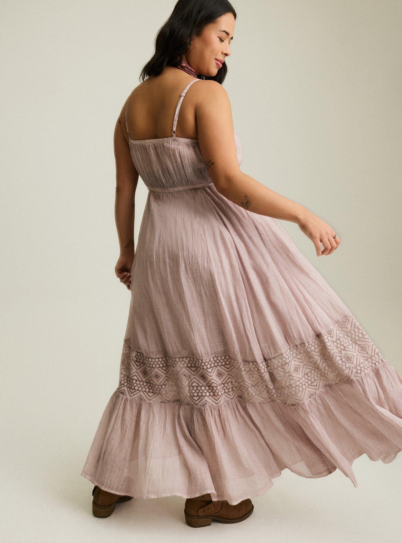 Festi Lace-Trim Maxi Dress
