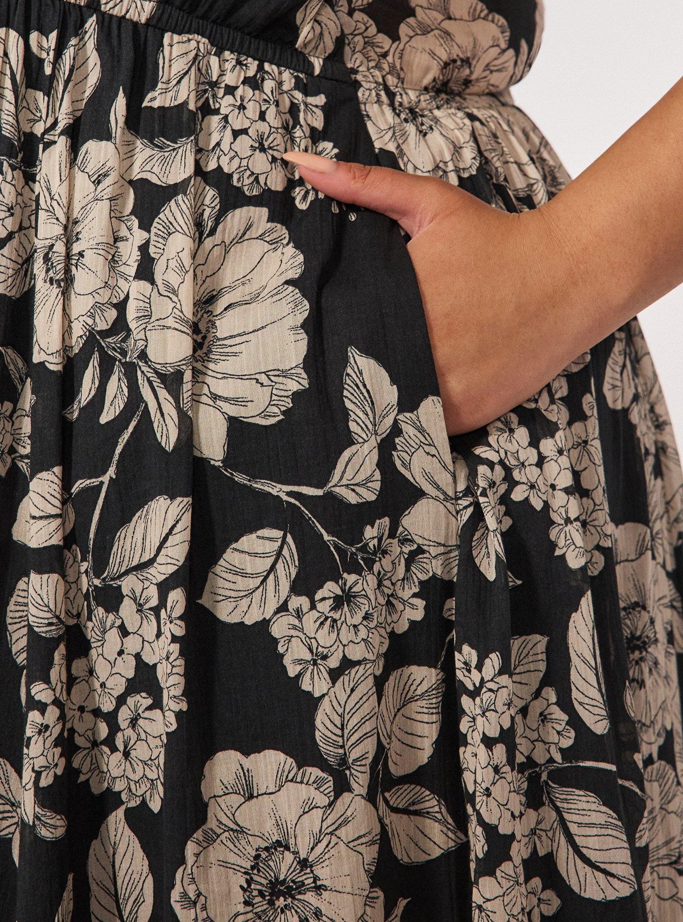 Festi Tie-Back Maxi Dress, ELECTRIC FLORAL BLACK, alternate