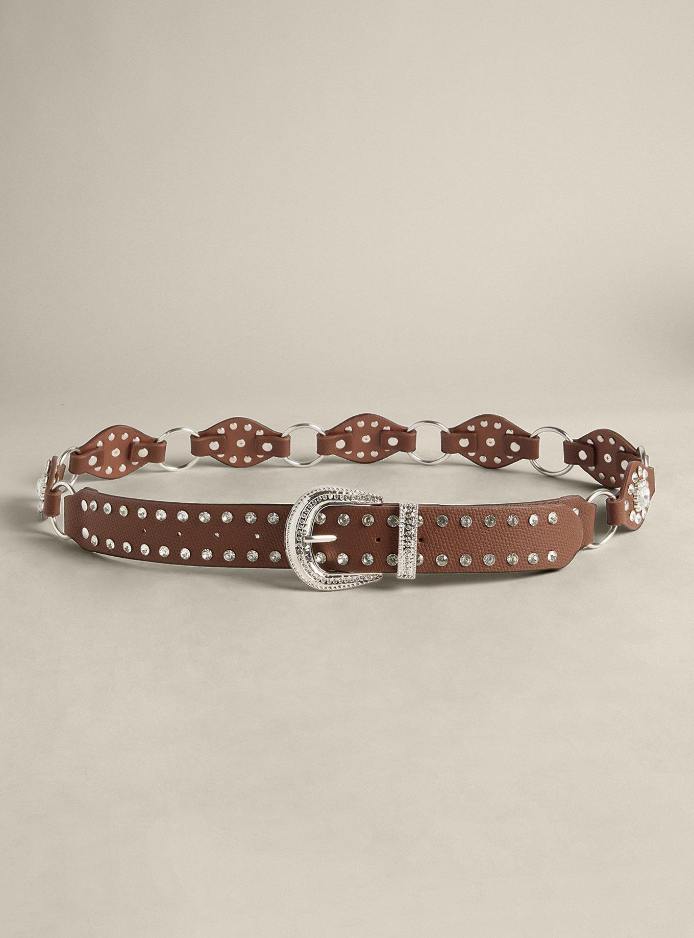 Studded Rhinestone Western Belt