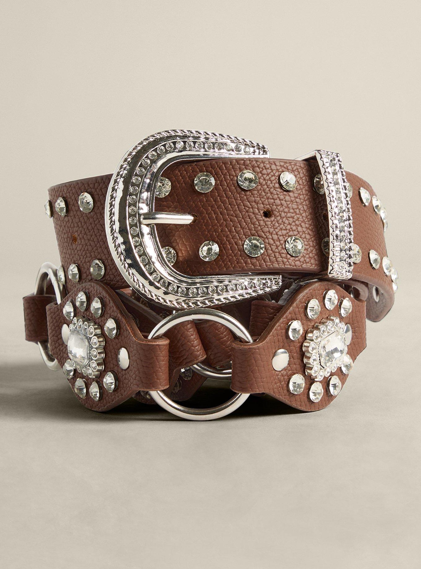 Plus Size - Rhinestone Western Denim Belt - Torrid display picture 1