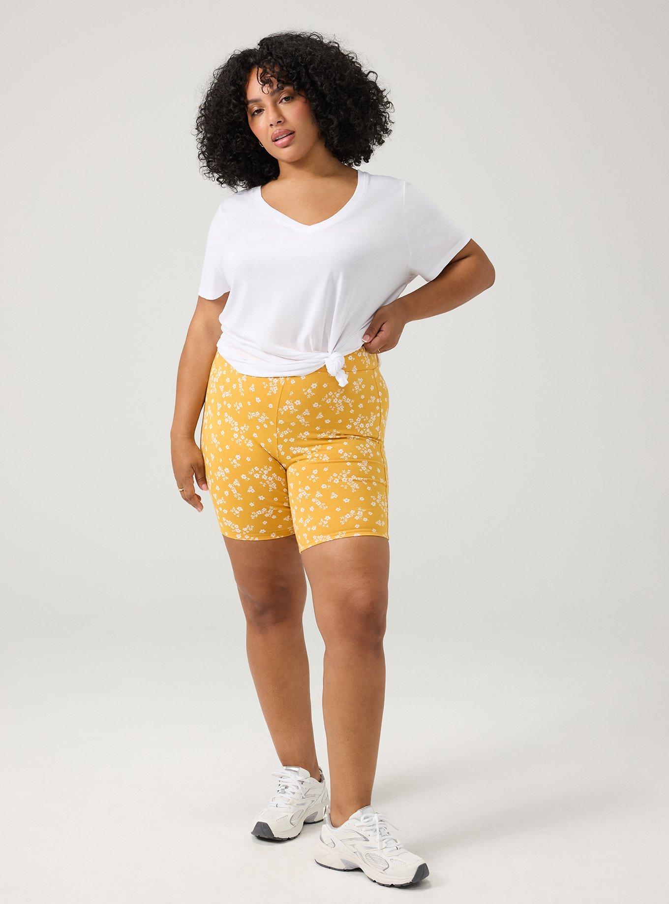 7'' Bike Short, CLASSIC DITSY FLORAL YELLOW, hi-res
