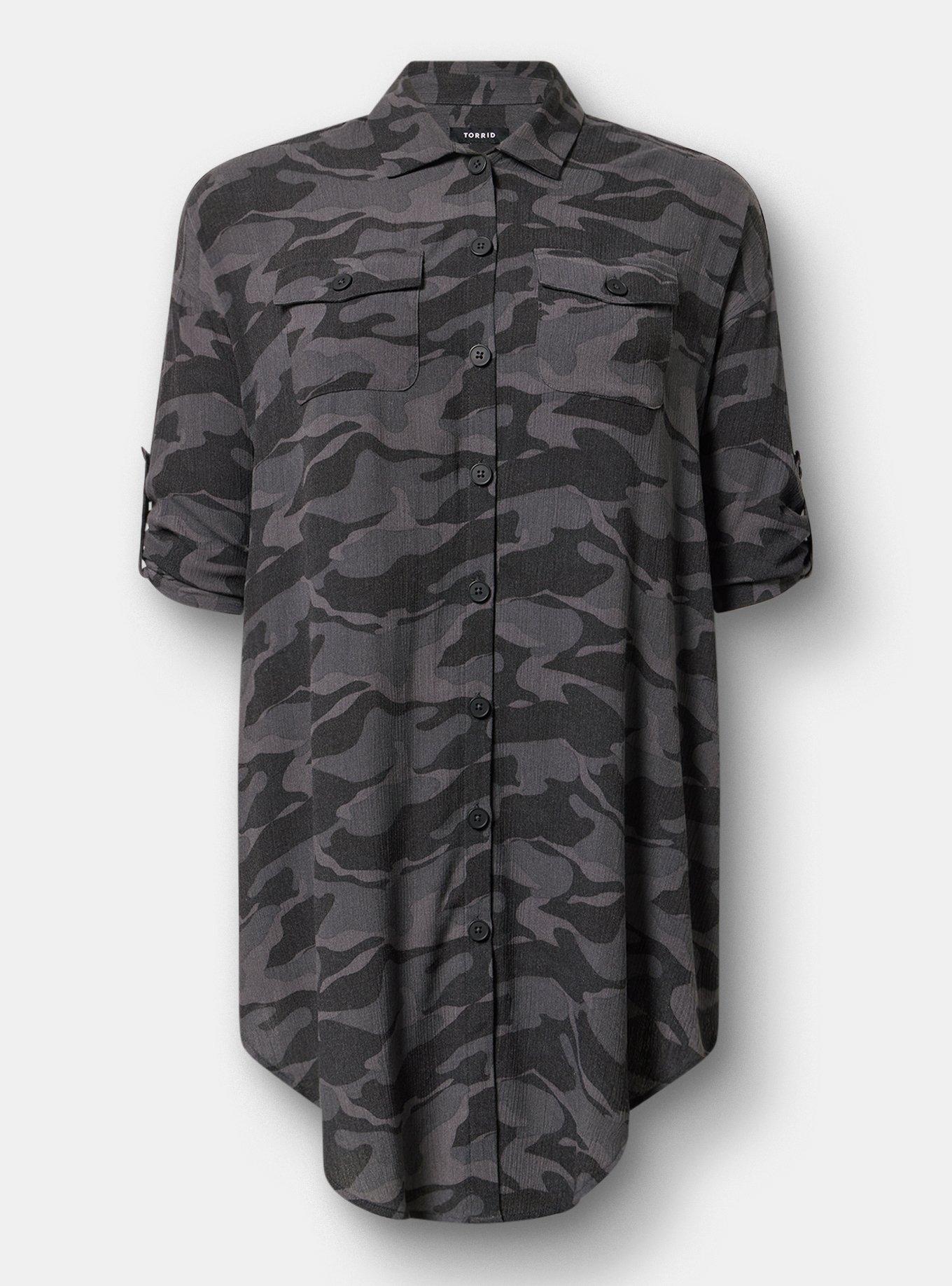 Oversized Shacket, CAMO CADET GREY, hi-res