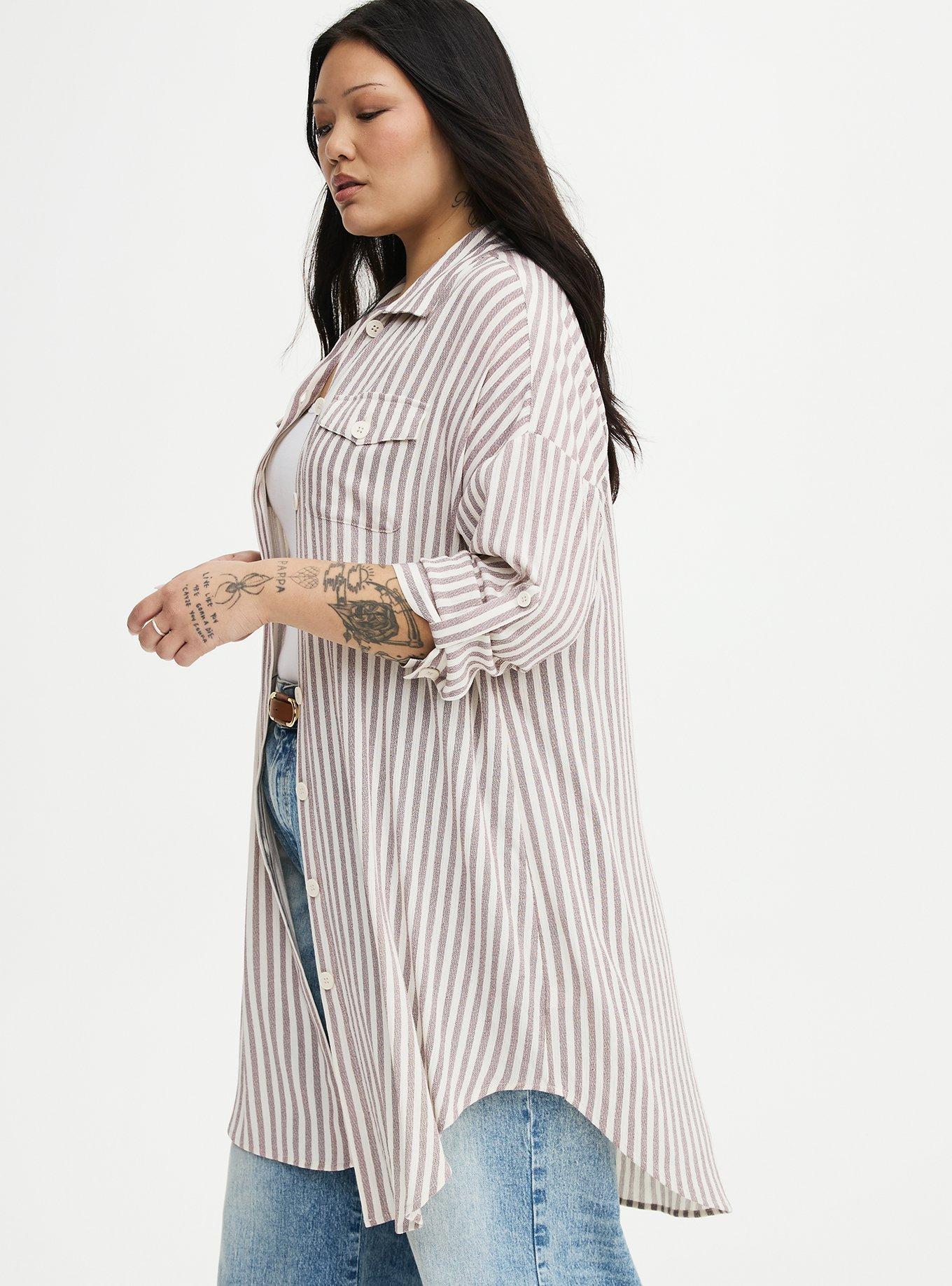 Oversized Shacket, XANDER STRIPE TAN, alternate