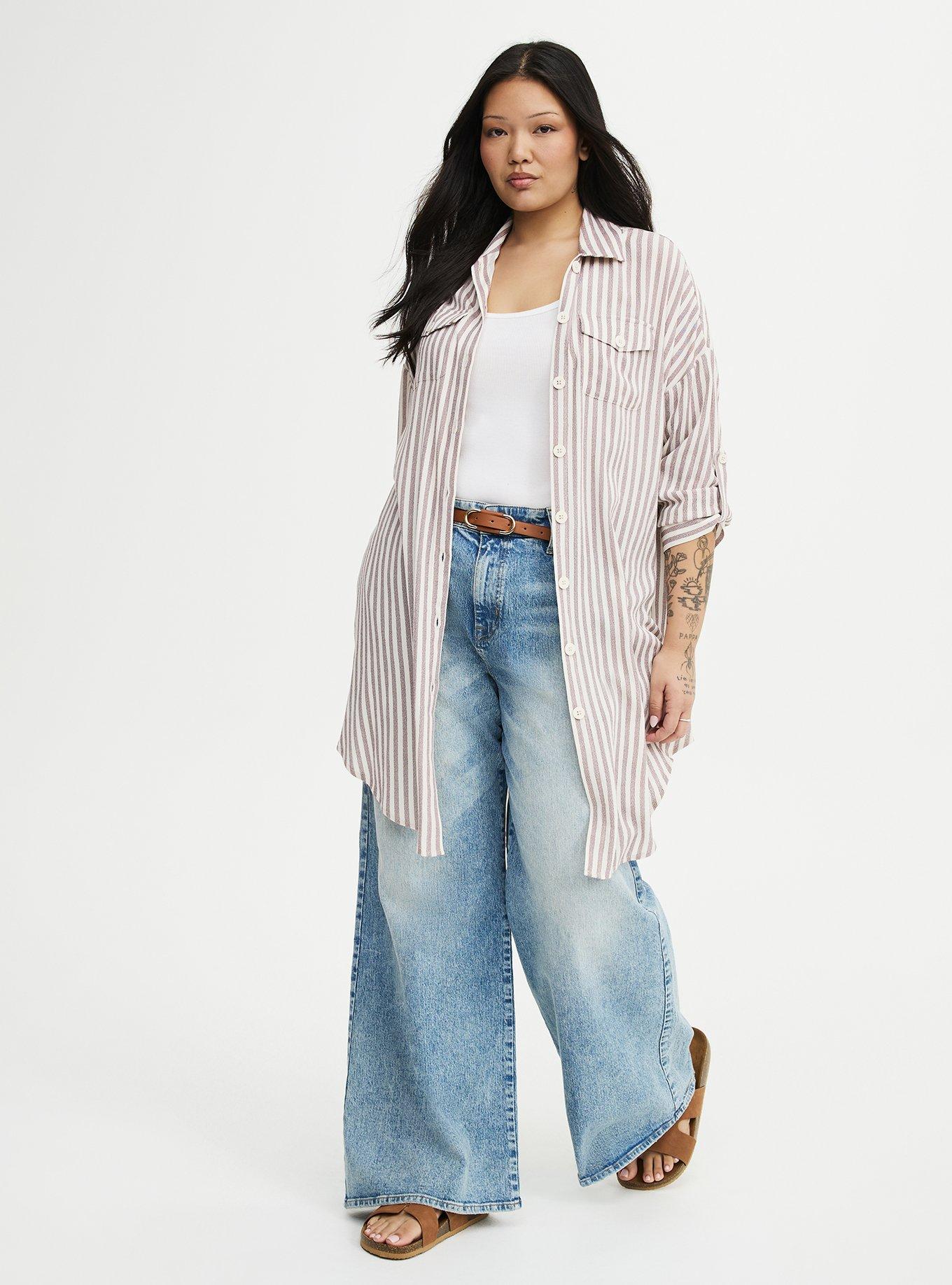 Oversized Shacket, XANDER STRIPE TAN, alternate