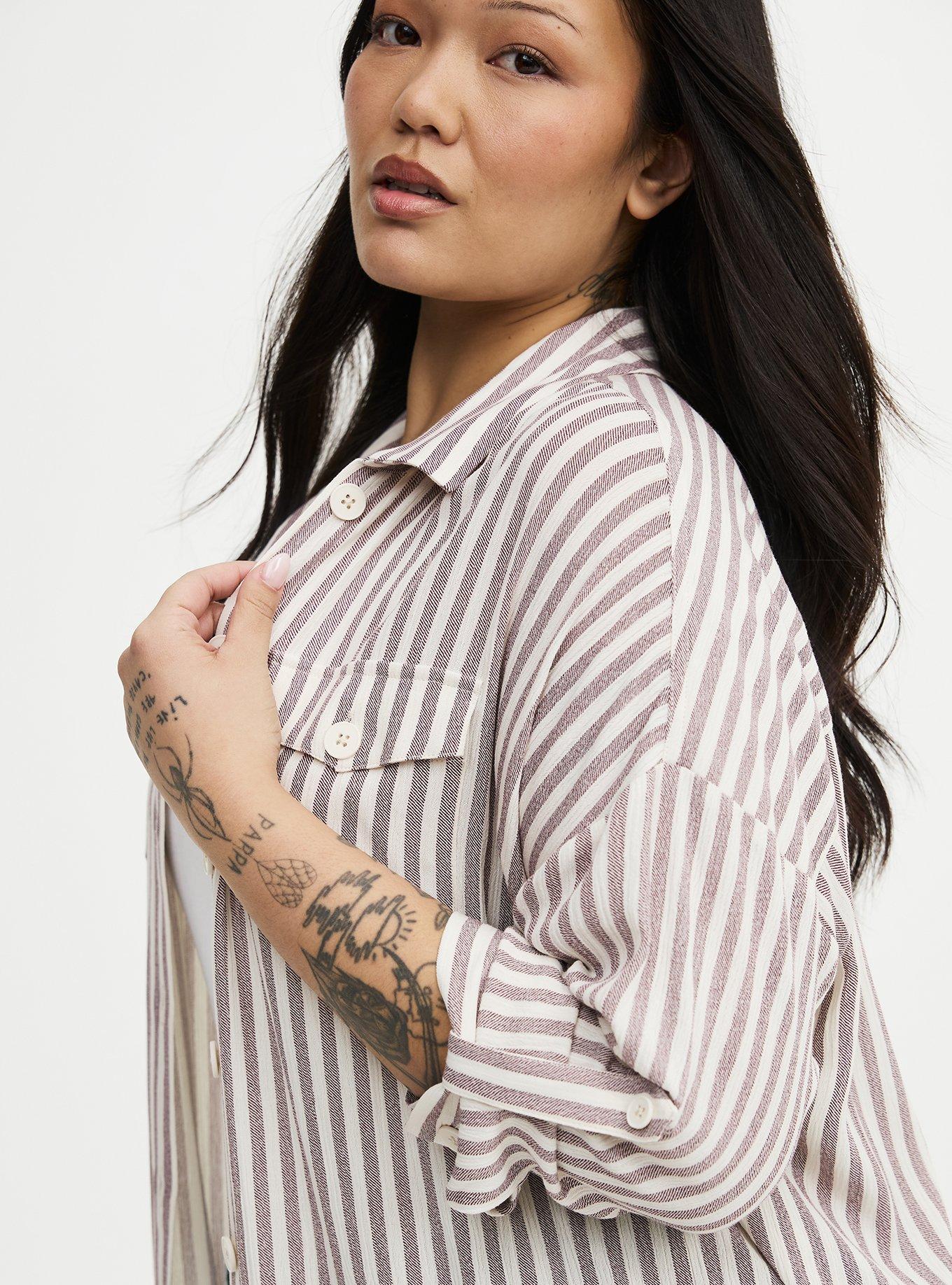 Oversized Shacket, XANDER STRIPE TAN, alternate