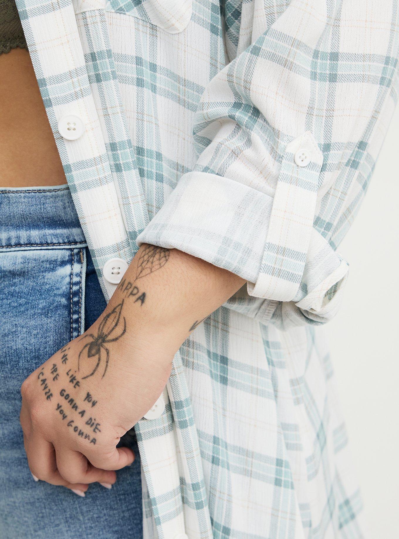 Oversized Shacket, ANYA PLAID IVORY, alternate