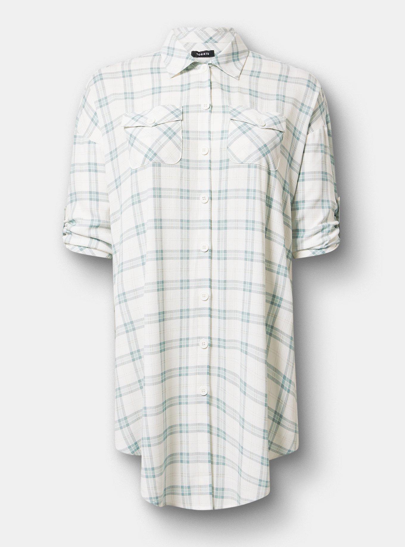 Oversized Shacket, ANYA PLAID IVORY, hi-res