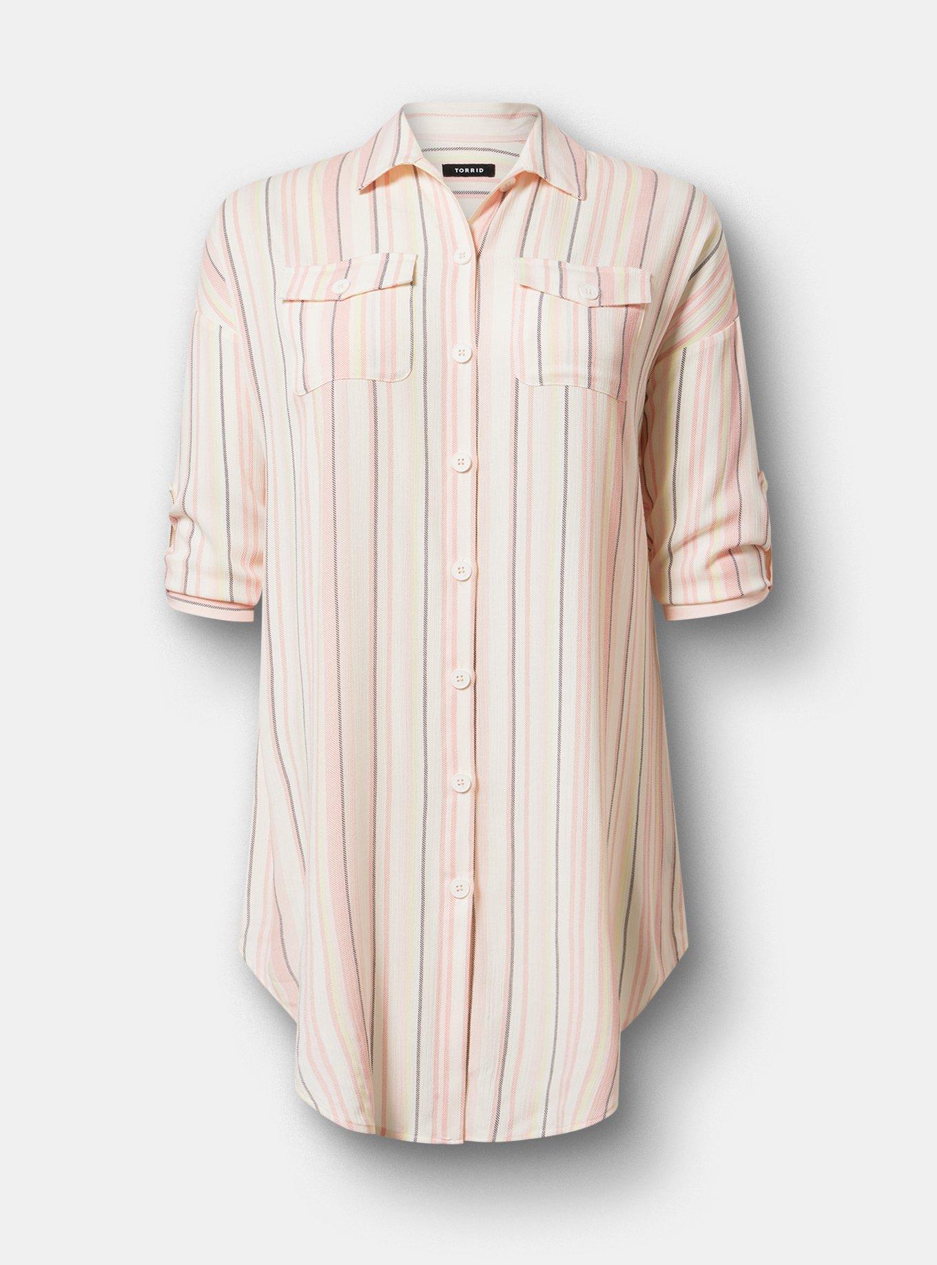 Oversized Shacket, CASEY STRIPE IVORY, hi-res