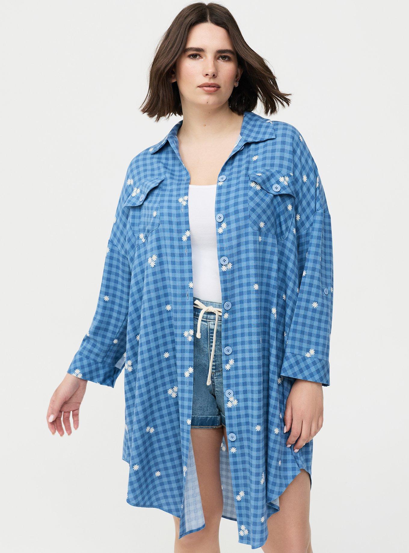 Oversized Shacket, GOOD DAY DAISIES BLUE, alternate