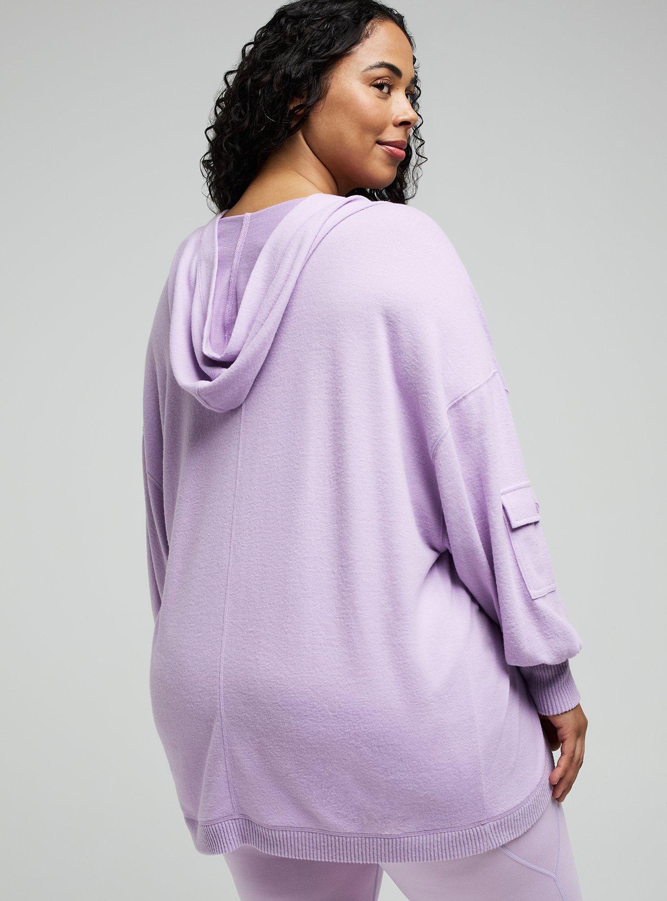 TRU Super Soft Plush Cool Down Hooded Cardigan, ENGLISH HYACINTH, alternate