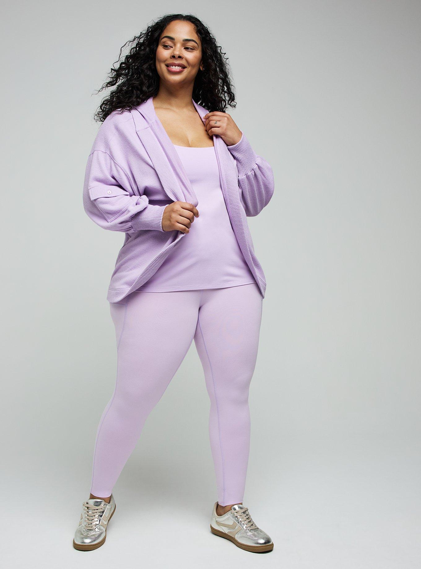 TRU Super Soft Plush Cool Down Hooded Cardigan, ENGLISH HYACINTH, alternate