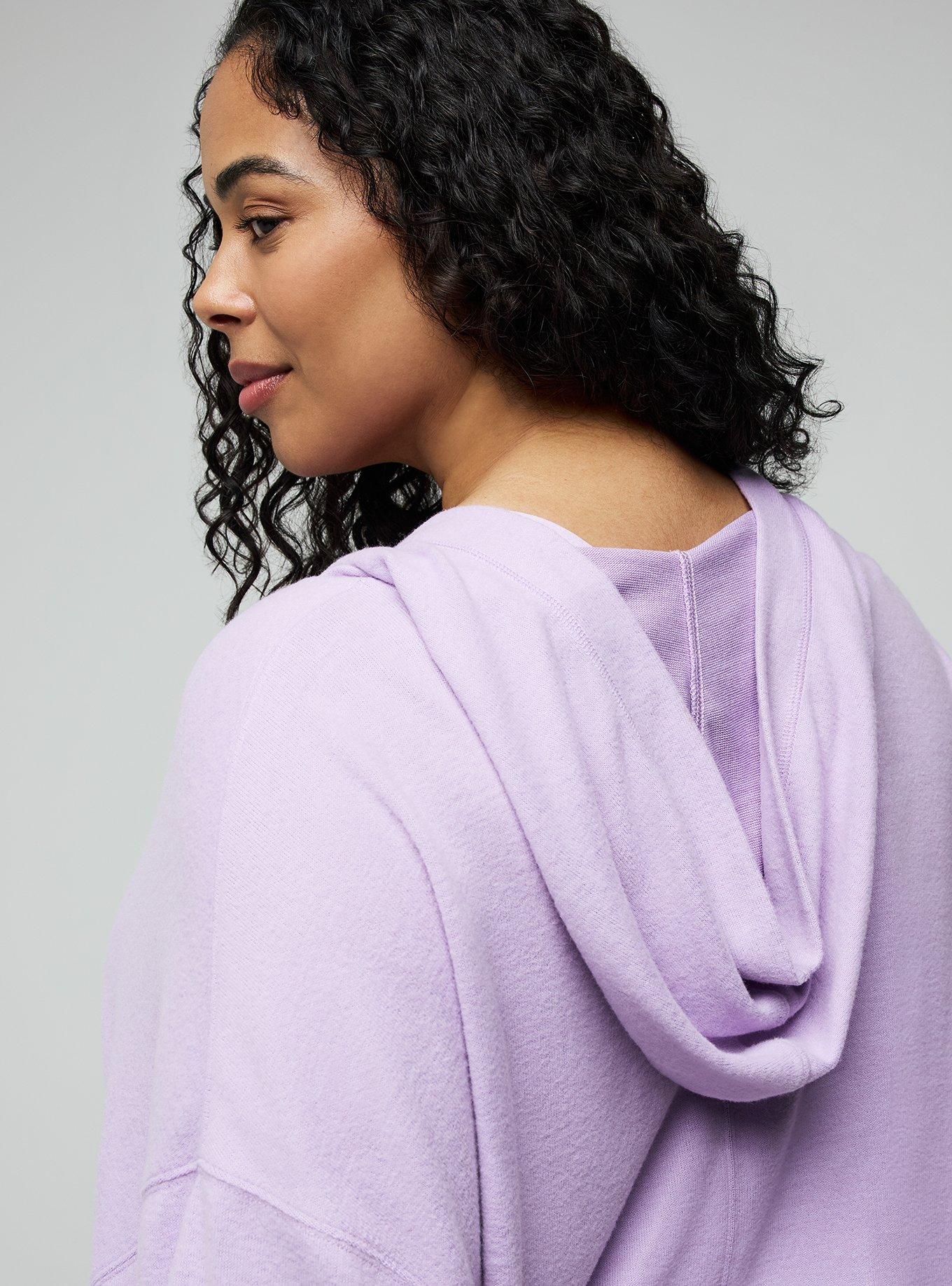 TRU Super Soft Plush Cool Down Hooded Cardigan, ENGLISH HYACINTH, alternate