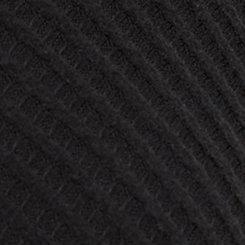 Waffle Rib Cropped Cardigan, DEEP BLACK, swatch