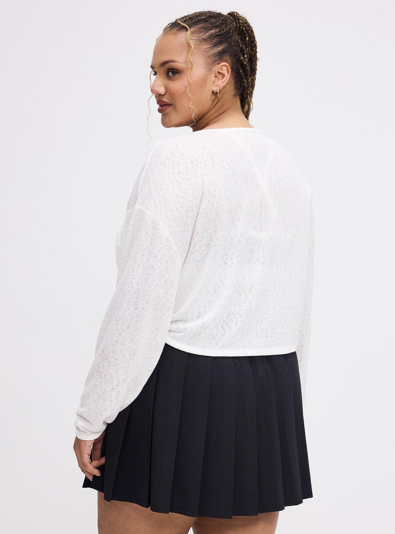 Hacci Reversible Crop Overshirt, BLANC DE BLANC, alternate