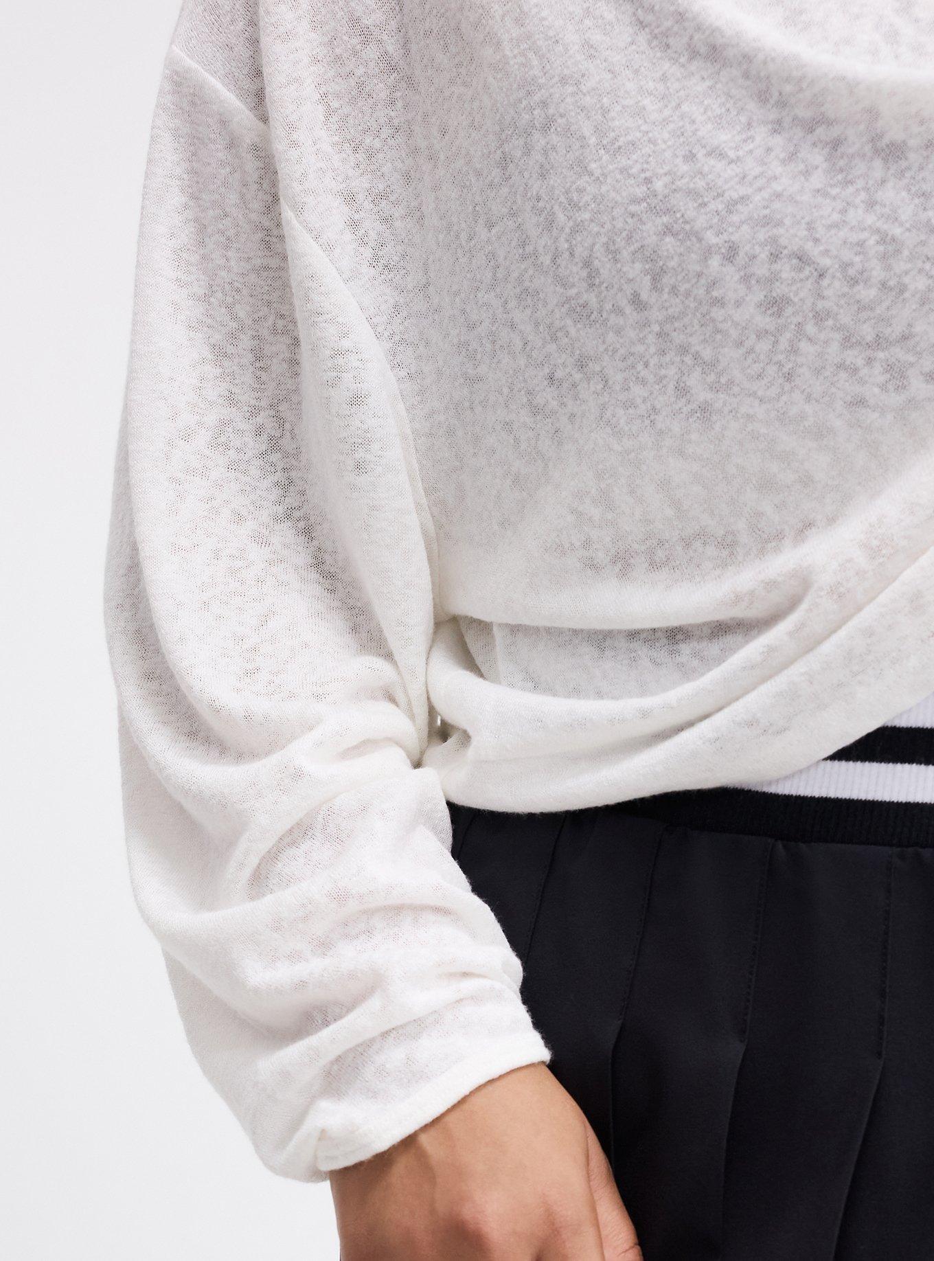 Hacci Reversible Crop Overshirt, BLANC DE BLANC, alternate