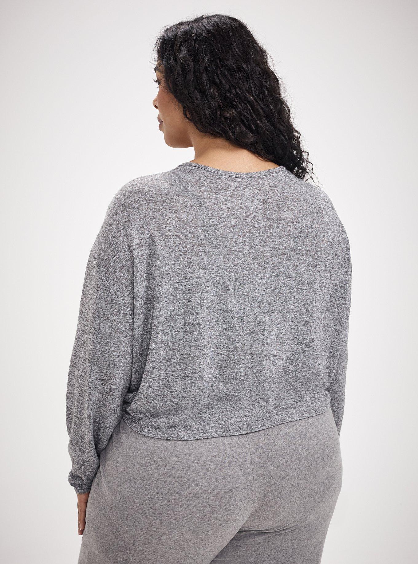 Hacci Reversible Crop Overshirt, MED HEATHER GREY, alternate