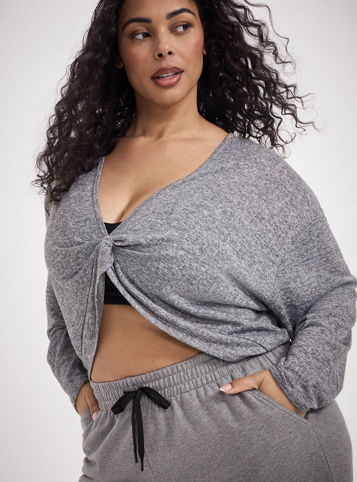 Hacci Reversible Crop Overshirt, MED HEATHER GREY, alternate