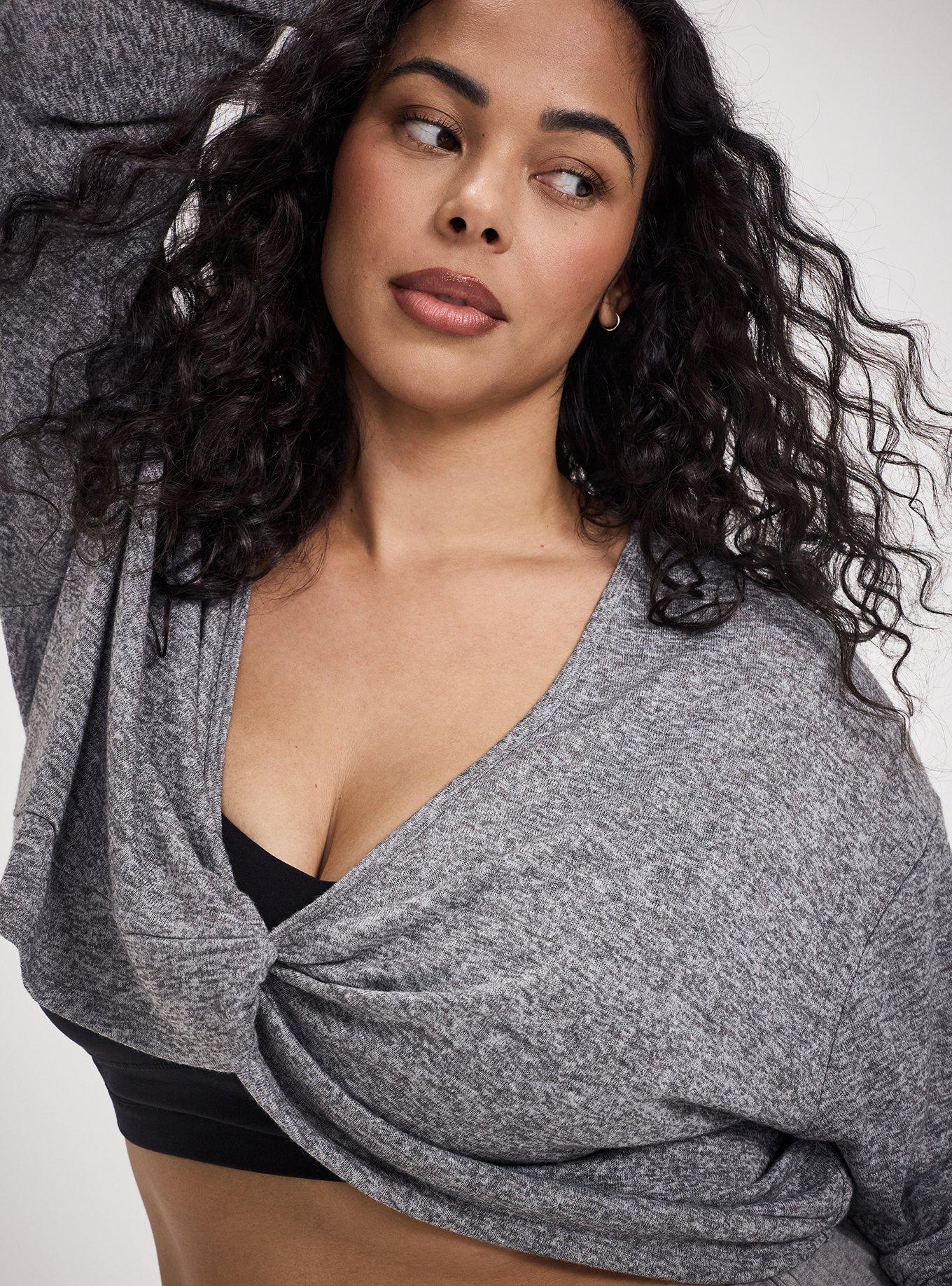 Hacci Reversible Crop Overshirt, MED HEATHER GREY, alternate