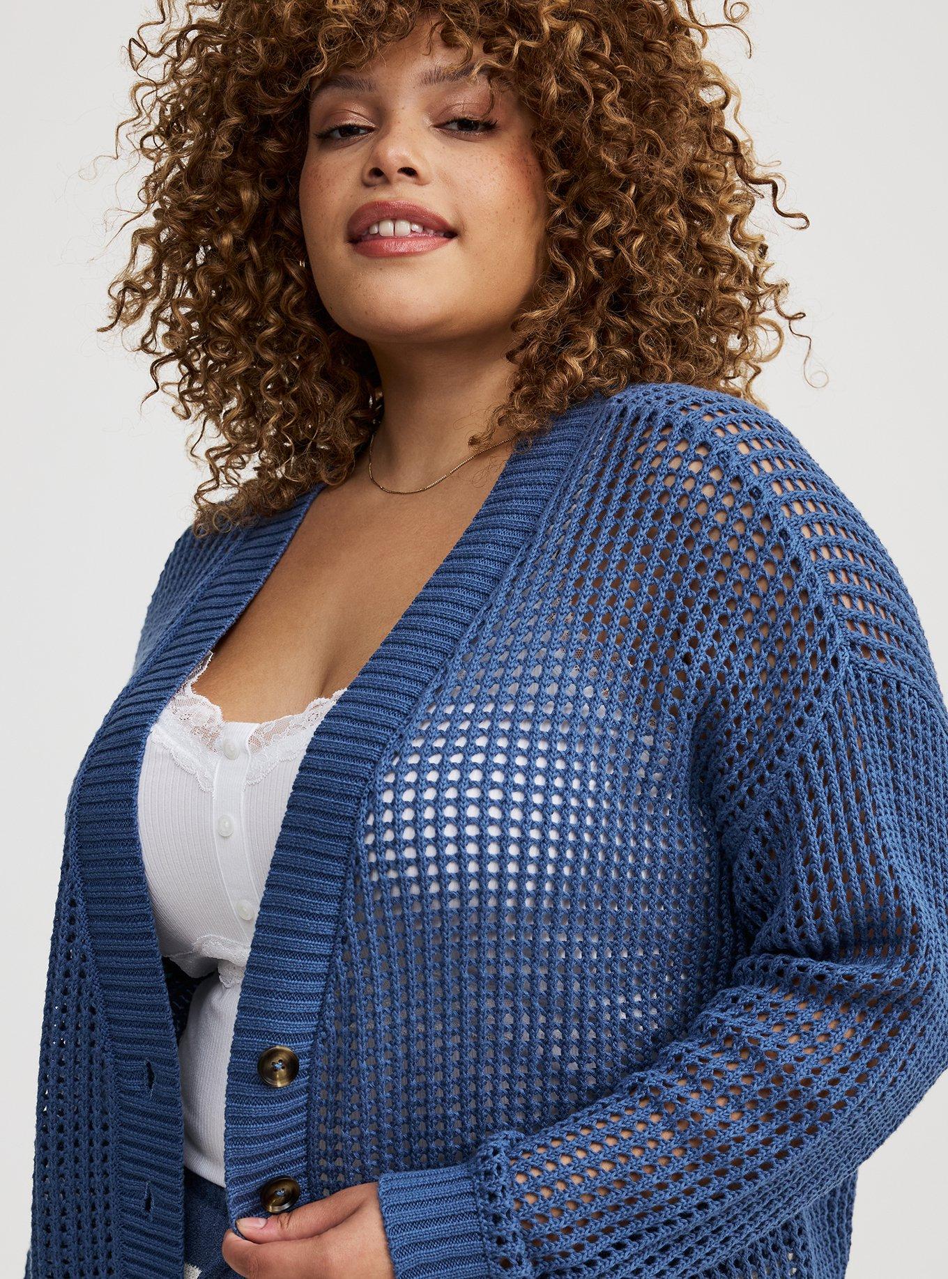 Open Stitch Cardigan Sweater