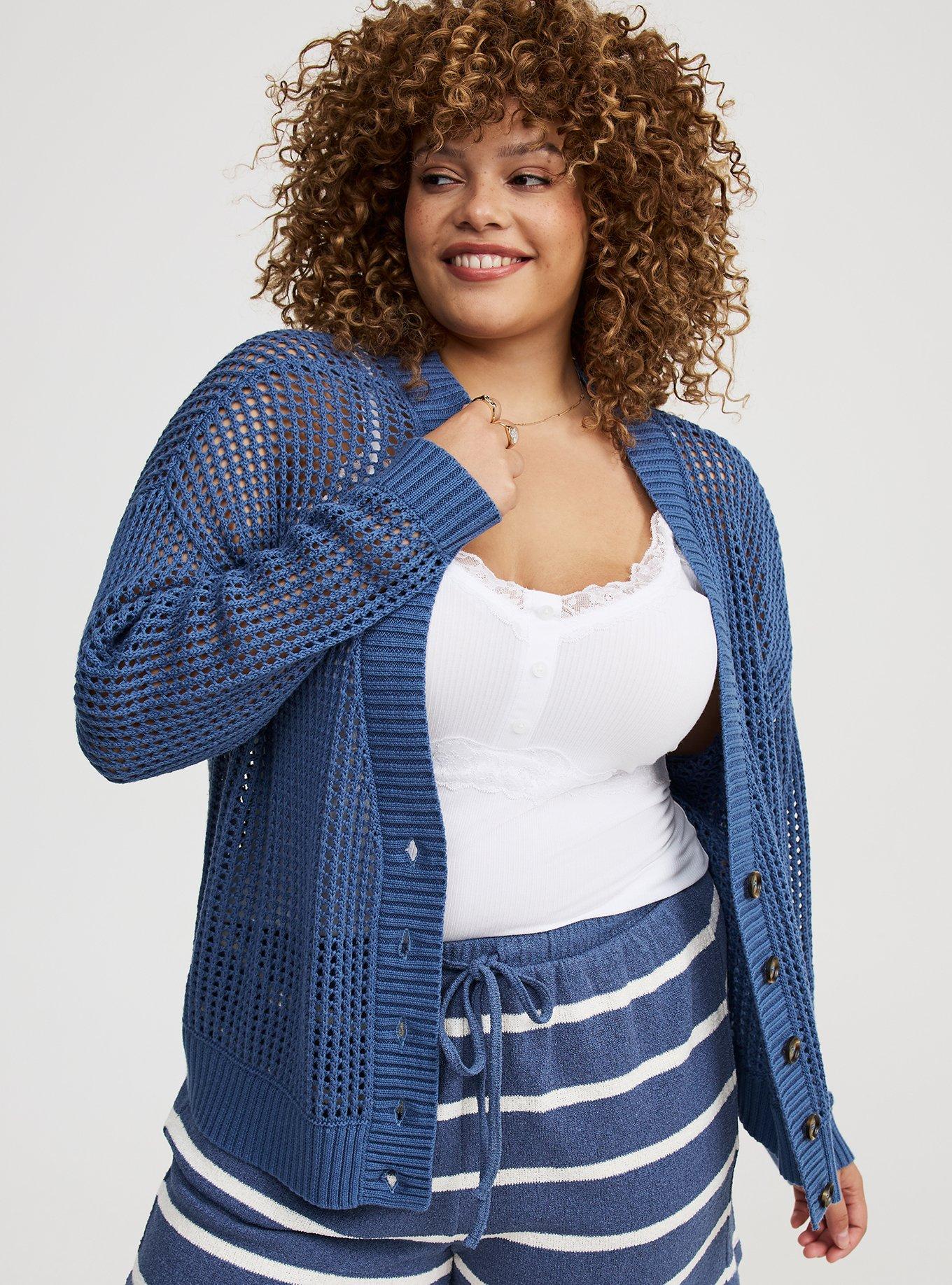 Open Stitch Cardigan Sweater