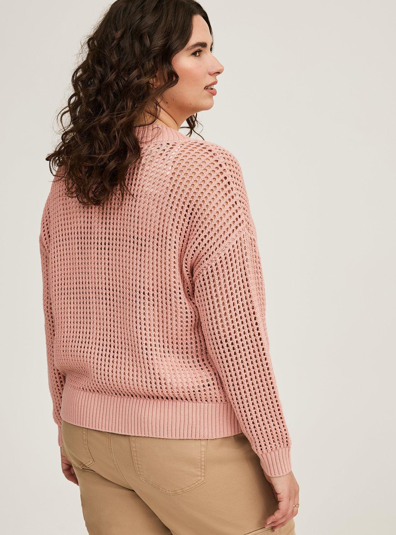 Open Stitch Cardigan Sweater