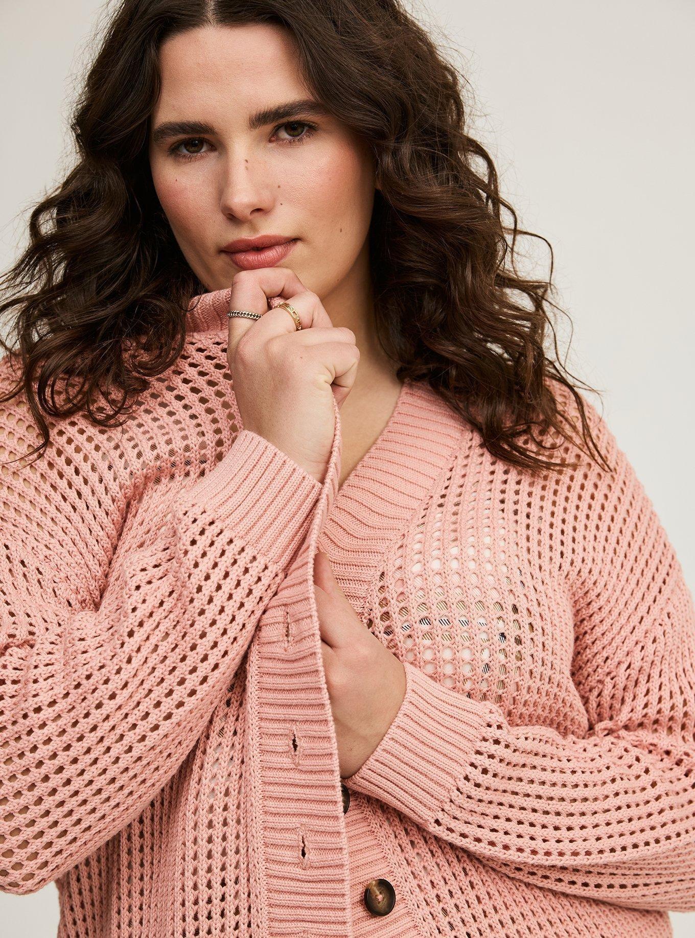 Open Stitch Cardigan Sweater
