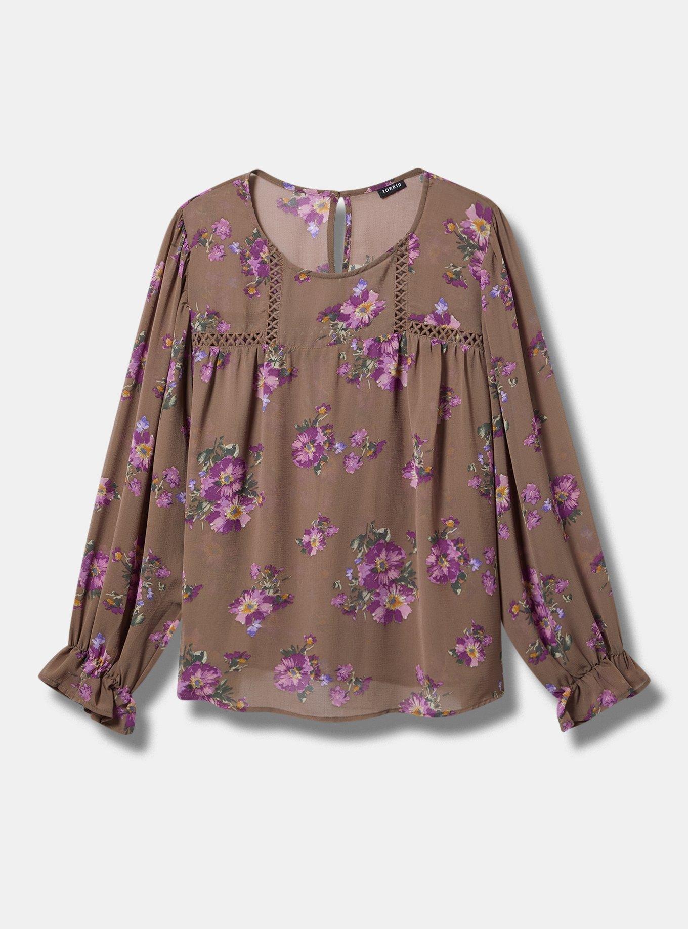 Chiffon Trim Inset Top