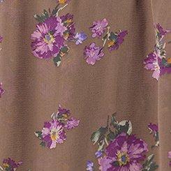 Plus Size Chiffon Trim Inset Top, BURGUNDY FLORAL, swatch