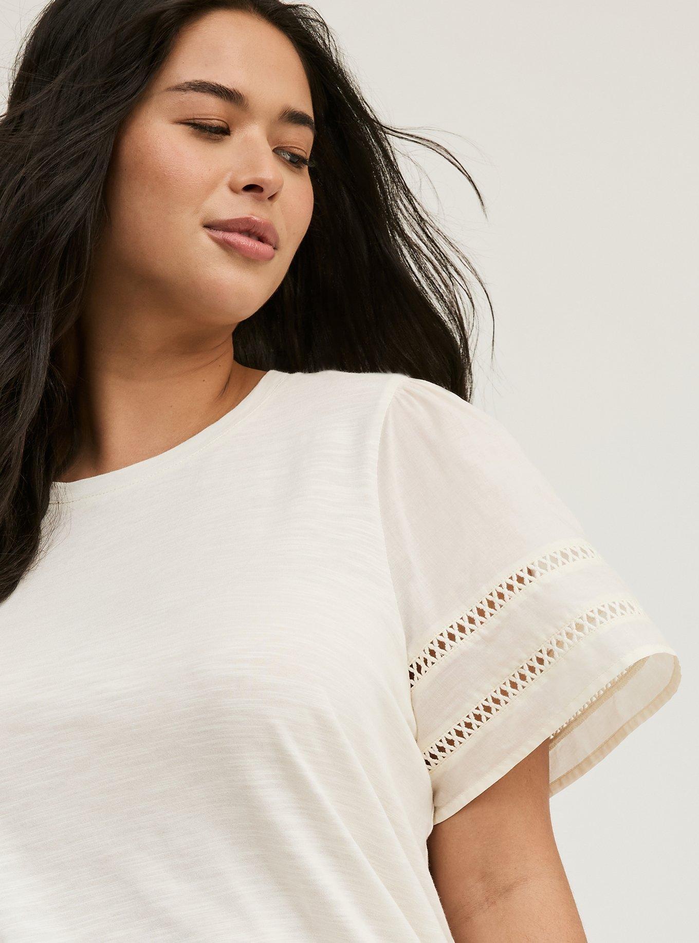 Cotton Modal Crochet Sleeve Top