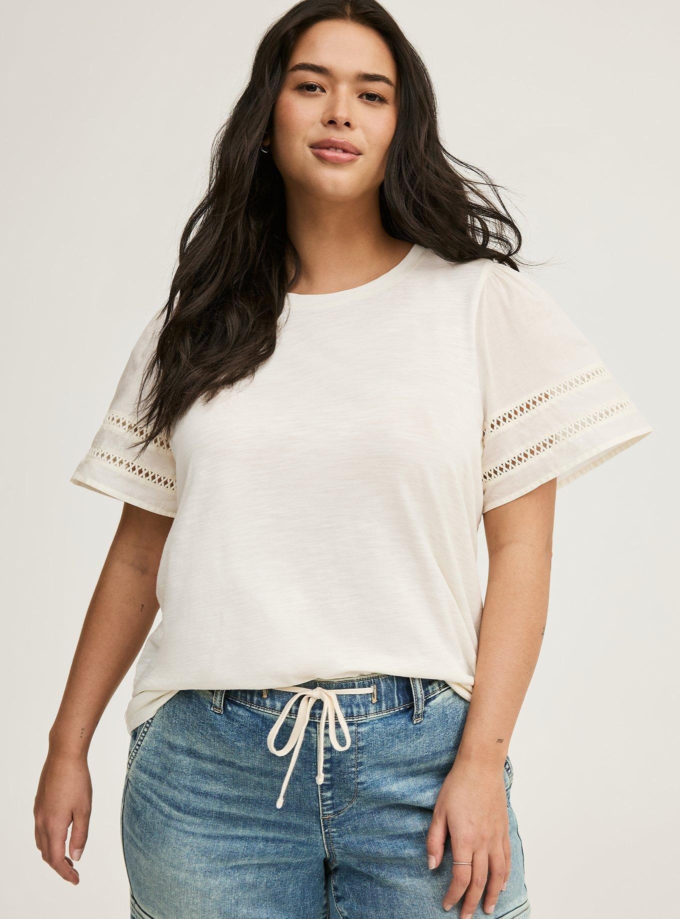 Cotton Modal Crochet Sleeve Top