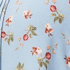 Plus Size Challis Pintuck Top, FLORAL BLUE, swatch