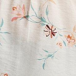 Ruched Puff Sleeve Top, WHITE FLORAL, swatch