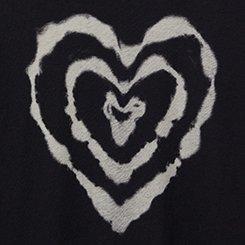 Heart Long Sleeve Tee, DEEP BLACK, swatch